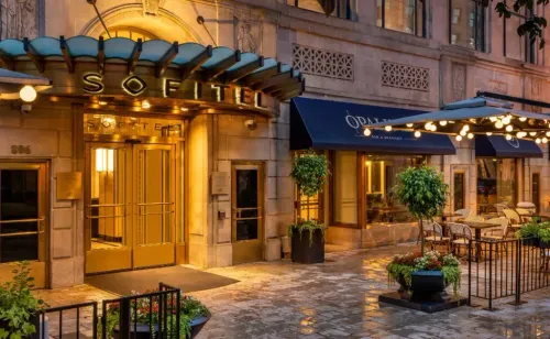 Exterior front entrance to the Sofitel Washington